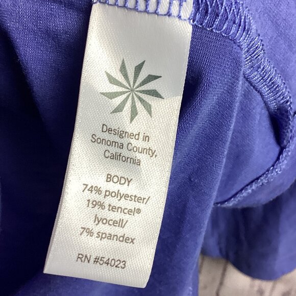 Athleta Top Blue Cropped 3/4 Sleeves Cool Fabric S - Picture 6 of 8